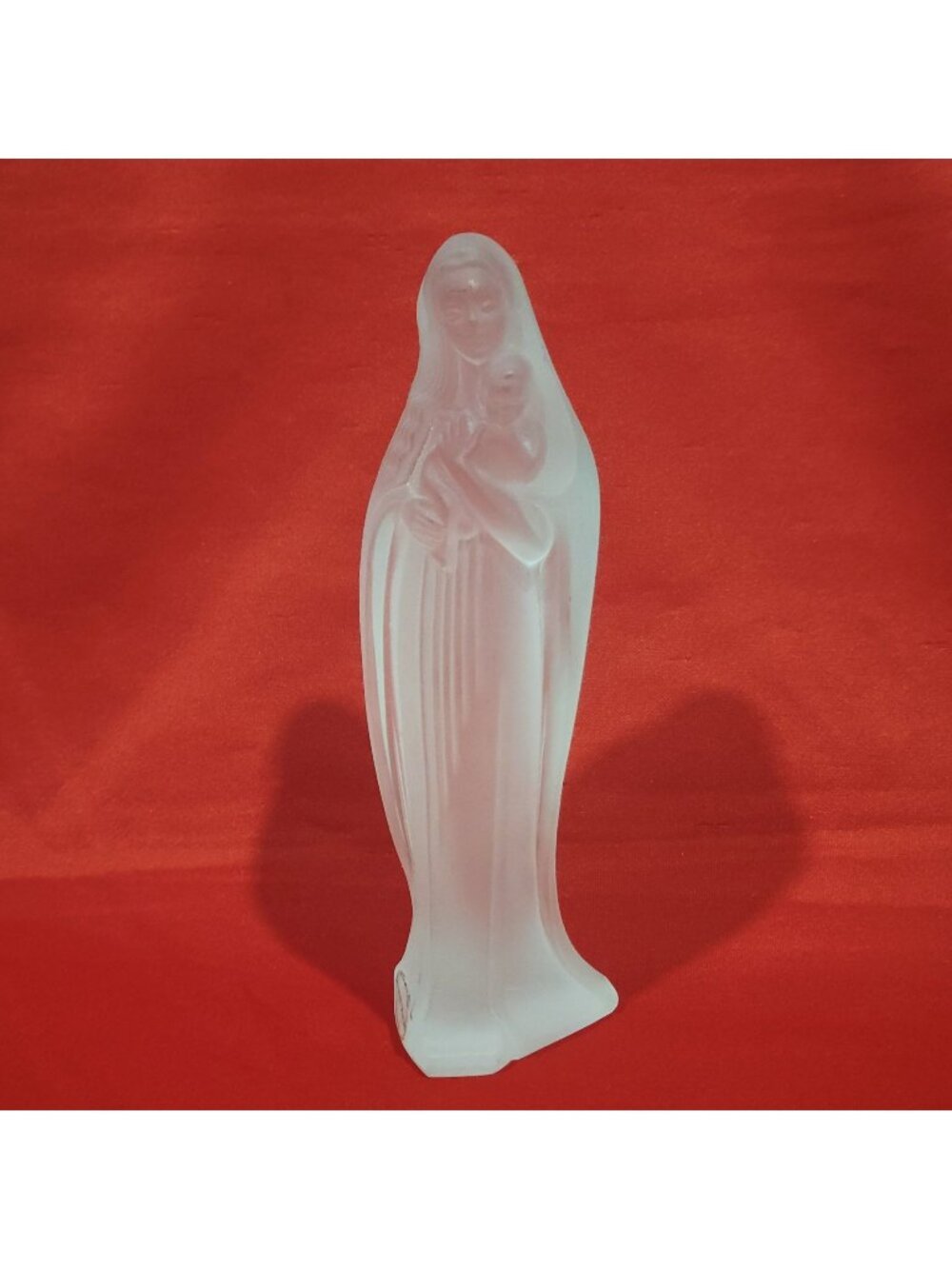 Teleflora Frosted 24% Lead Crystal Madonna & Child Figurine France Virgin Mary 8